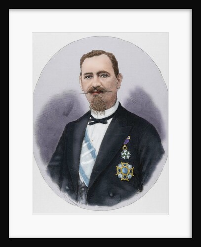 Matias Lopez Lopez (1825-1891). Engraving by Arturo Carretero (1852-1903). Colored. by Anonymous
