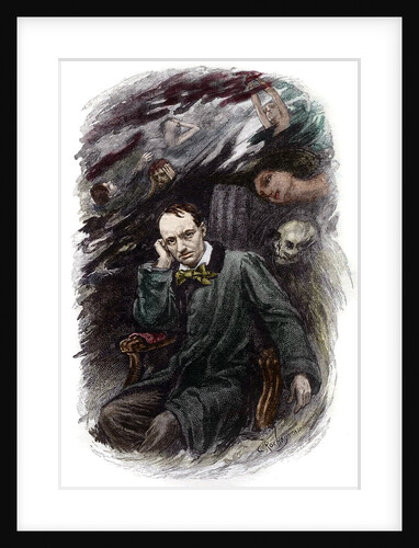 Portrait of french poet Charles Baudelaire surrounded by ghosts by Anonymous