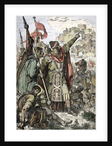 Attila shows to his soldiers the city of Aquileia before the destruction 452 by Anonymous