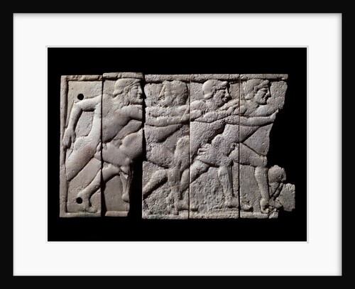 Ivory plaque with relief depicting athletes racing by Anonymous