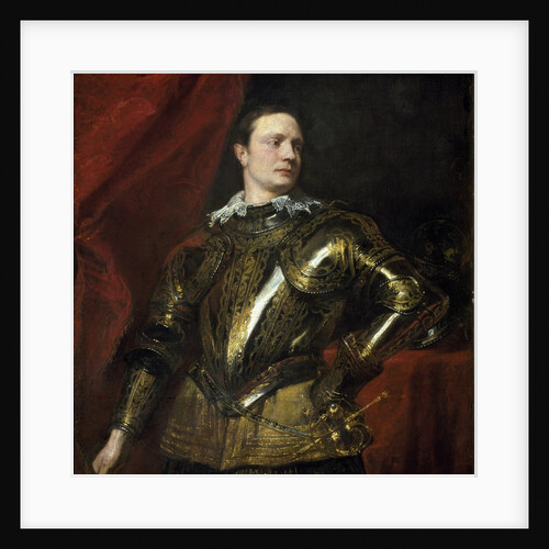 Portrait of a condottiere with golden armor by Anonymous
