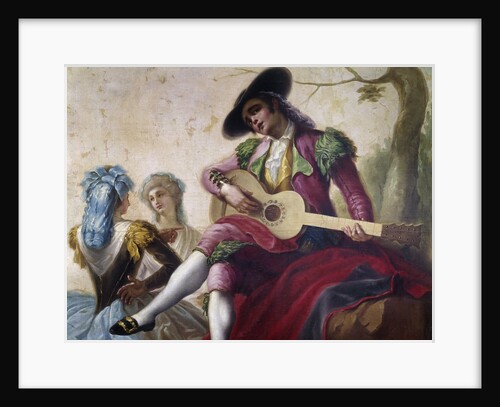 A majo with a guitar by Ramon Bayeu
