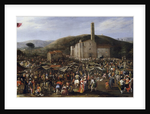 Cosimo II de Medicis visiting the Impruneta fair in San Luca by Anonymous