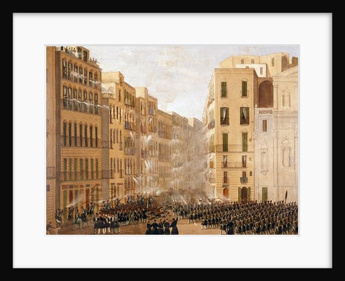 The Bourbons army reacts against the insurgencies in Naples, 1848 by Anonymous