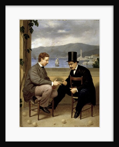 Two players of Morra (traditional italian game) by Pietro Barabino