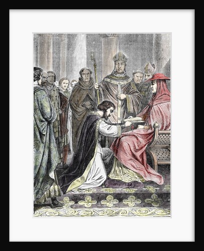 King John (1167-1216) reconciliates with the Pope Innocent III by Anonymous