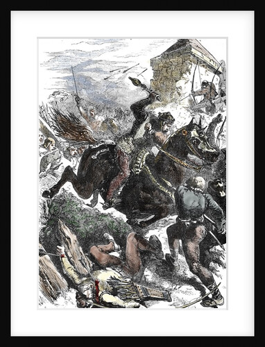 KIng of France fighting the robber knights on the royal domain, 1111 by Anonymous