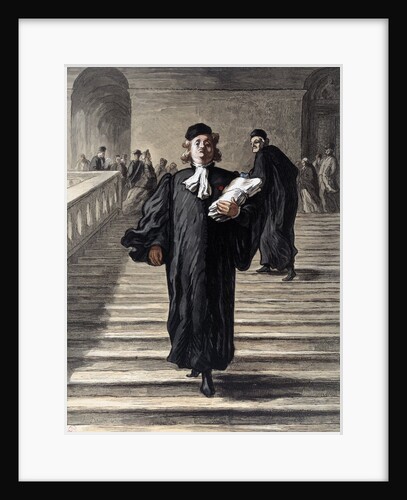 A lawyer descending the Grand staircase of the Palace of Justice by Anonymous