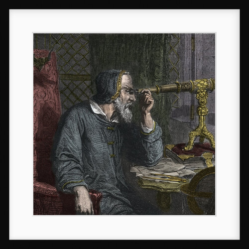 Galileo Galilei and his Telescope - engraving 1864 by Anonymous