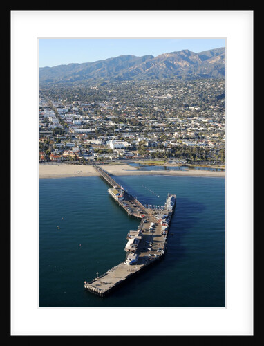 Aerial view of Stearns Wharf in Santa Barbara, California by Anonymous