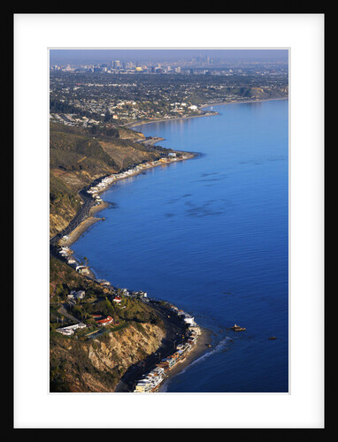 Aerial view of the Pacific Coast Highway and the Pacific Ocean in Malibu, California by Anonymous