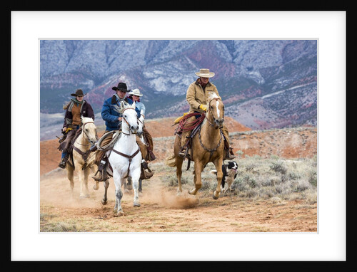 Cowgirl & Cowboy at Full Gallop by Anonymous