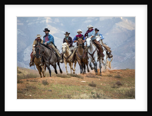 Cowgirl & Cowboy at Full Gallop by Anonymous