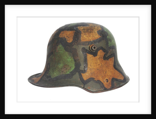 WW1 German Camouflage Painted Helmet by Anonymous