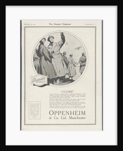 Oppenheim & Co Menswear, 1929. Artist: Wilfred Fryer by Anonymous