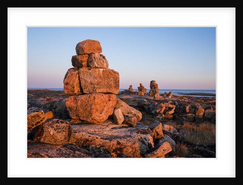 Stone Cairns in Arctic, Nunavut Territory, Canada by Anonymous