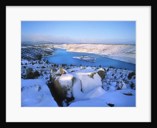 Lake Billy Chinook with blanket of snow by Anonymous