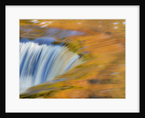 Trees reflect in cascade above Bond Falls on the Middle Fork of the Ontonagon river near Paulding in by Anonymous