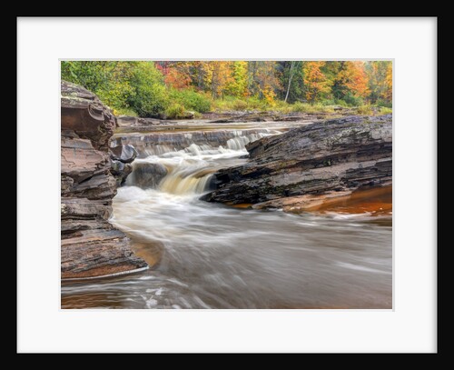 Bonanza Falls, where the Iron river glides over smooth slanted rocks. by Anonymous