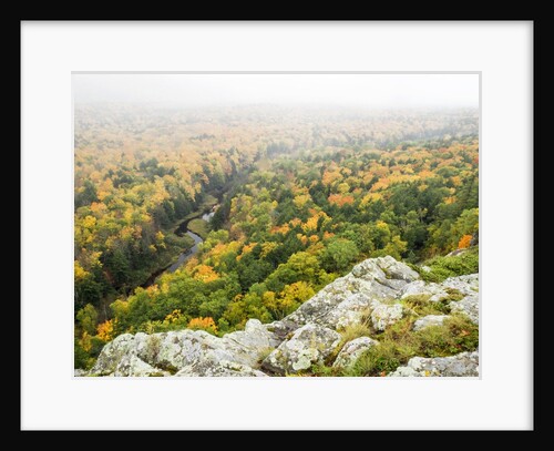 A view from the summit peak of the Big Carp River in autumn at Porcupine Mountains Wilderness State by Anonymous