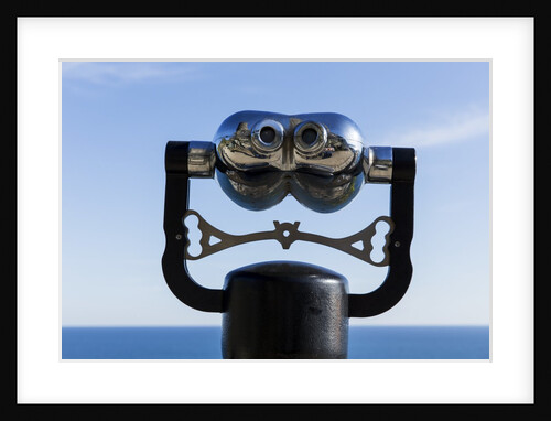 Binoculars overlooking Mediterranean Sea in Vernazza, Cinque Terre, Italy by Anonymous
