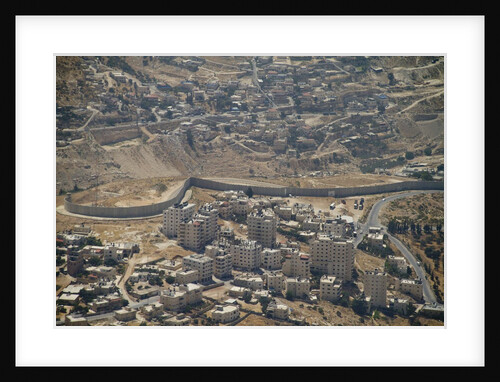 Aeriel view of the wall dividing Israel from the West Bank to prevent terror attacks by Anonymous