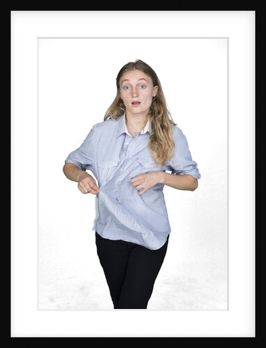 Woman pulling shirt by Anonymous