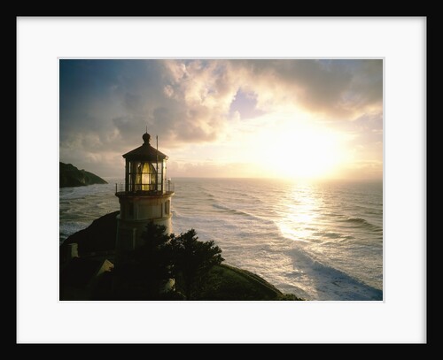 Lighthouse Overlooking Sunset by Anonymous