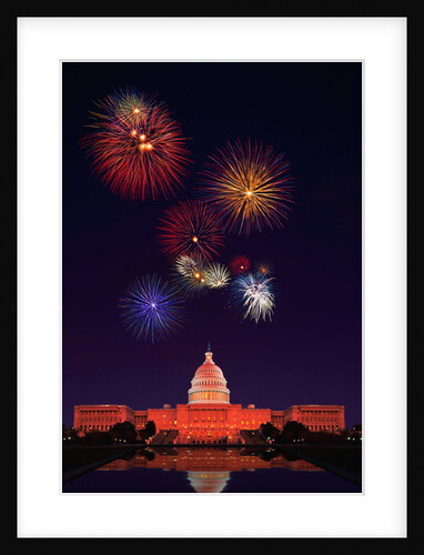 United States Capitol Building and Fireworks by Anonymous