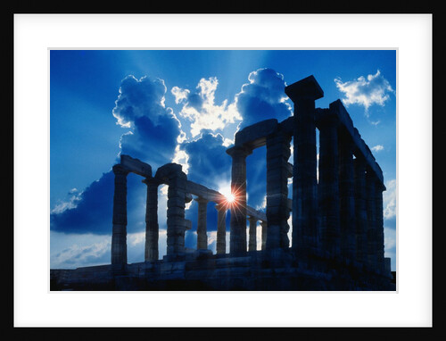 Sun Behind Temple of Poseidon by Anonymous