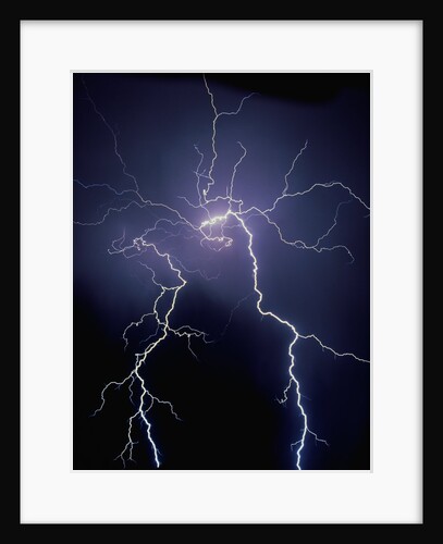 Lightning at Night by Anonymous