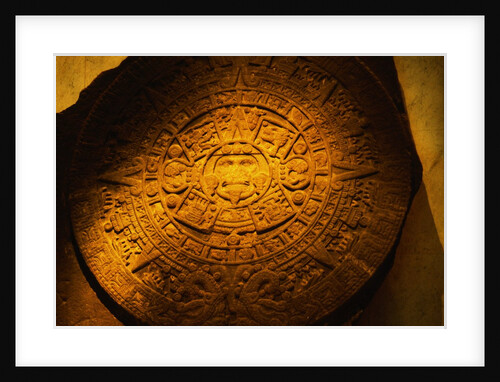 Aztec Carved Calendar Stone by Anonymous
