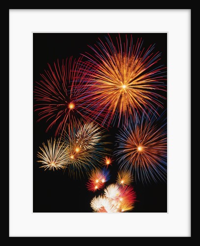 Night Sky Filled with Fireworks by Anonymous