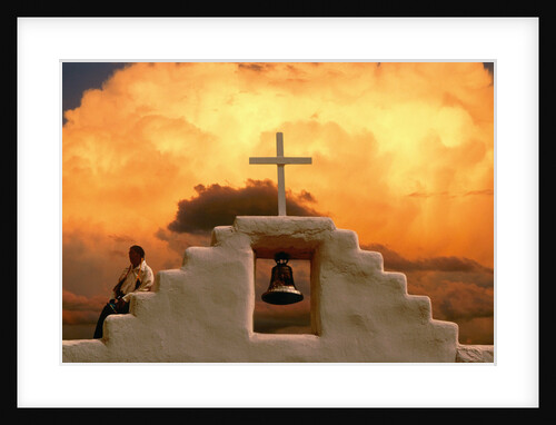 Church Bell and Cross at Twilight by Anonymous