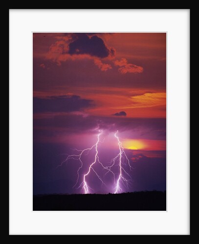 Lightning Storm at Sunset by Anonymous
