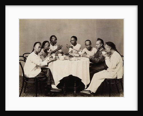 Group of Young Chinese Men Having Lunch by Anonymous