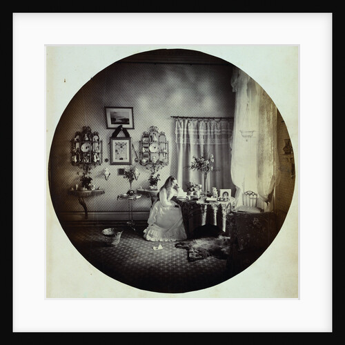 Albumen Print Portrait of a Young Woman Reading in One of Henry Arthur Herbert's Homes by Anonymous