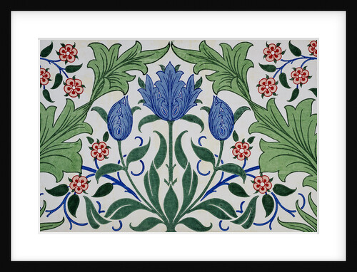 Floral Wallpaper Design with Tulips by William Morris