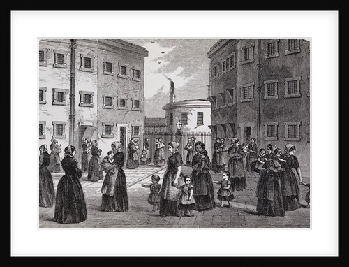 Engraving Depicting Mothers, with Their Children, Exercising at Tothill Fields Prison by Anonymous