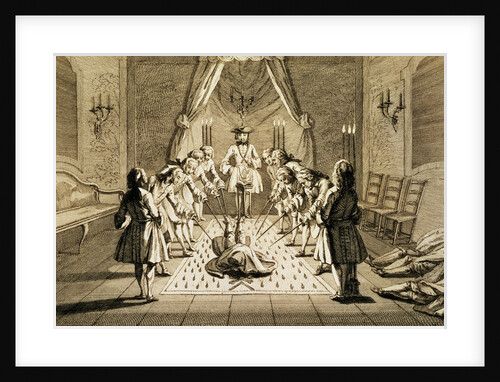 Assembly of Free Masons for the Initiation of a master 18th century Engraving by Anonymous