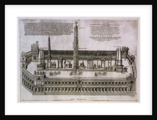 Plan of the Circus Maximus Engraving by Nicolas Beautrizet