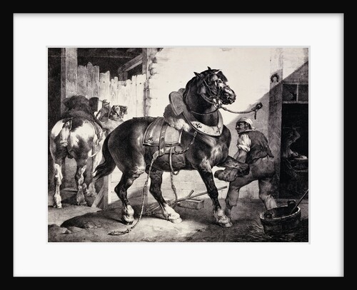 Farrier at Work Lithograph from Etudes de Cheveaux by Theodore Gericault