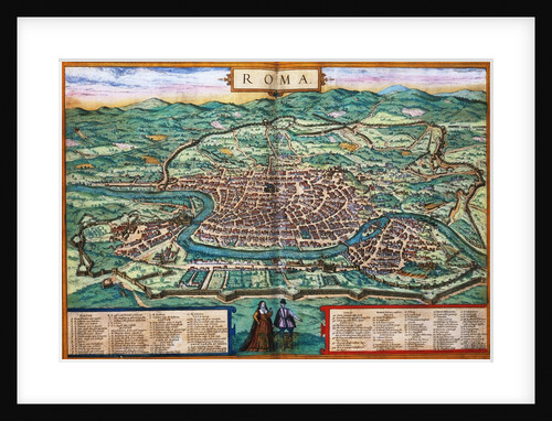 Map of Rome Engraving by Joris Hoefnagel from Civitates Orbis Terrarum by Anonymous