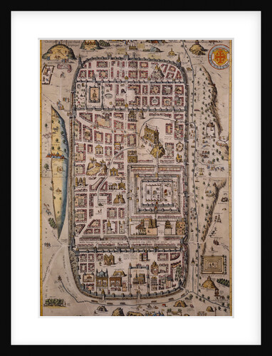 Map of Jerusalem and Surrounding Area Engraved by Joris Hoefnagel from Civitates Orbis Terrarum by Anonymous
