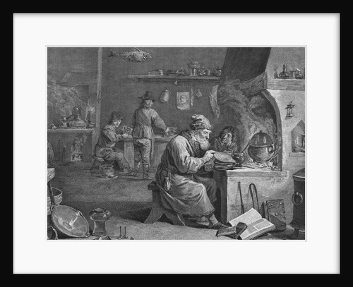 Laboratory of an Alchemist Engraving by Fenier