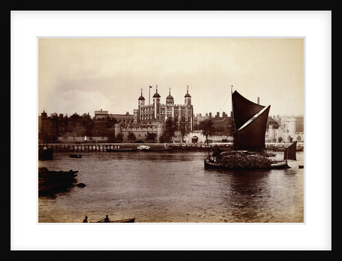 A Hau Barge Passing the Tower of London on the Thames by Anonymous