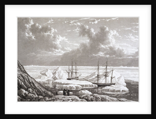 Illustration of the HMS Hecla and Griper Caught in Ice, August 1820 by Anonymous