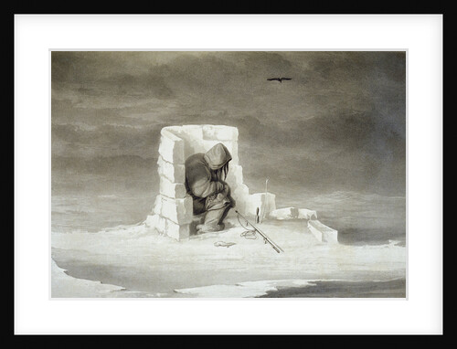 An Eskimo Watching a Seal Hole by Edward Finden