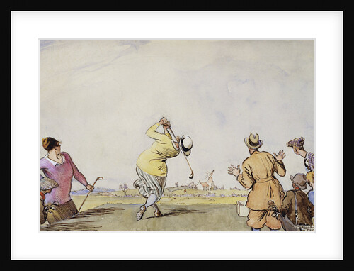 Late Edwardian Golfing Scene by Anonymous