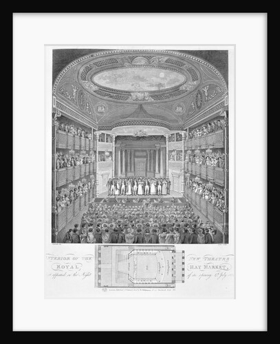 Interior of the New Theatre Royal Haymarket Engraving by James Stow